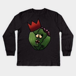 Zombie Brussel Sprout Gothic Christmas Kids Long Sleeve T-Shirt